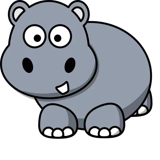 hipopótamos, hipopótamo, dibujar figuras, hipopótamo de dibujos animados, hipopótamo