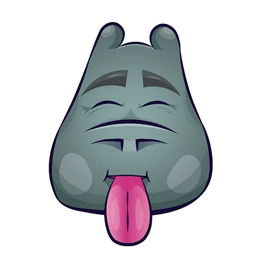 emoticônes, hippopotame, expression dégoûtante