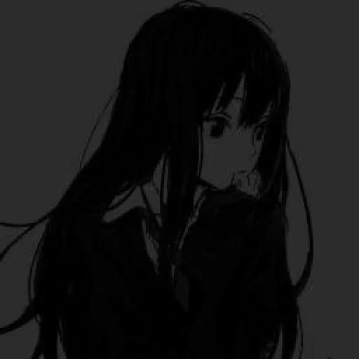 anime sombre, anime noir, anime girl, anime triste, profil de l'anime black girl