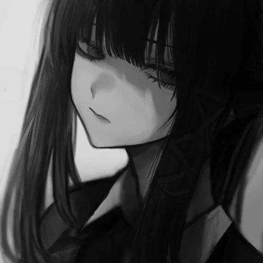 figura, animação escura, menina anime, animação triste, menina de anime triste