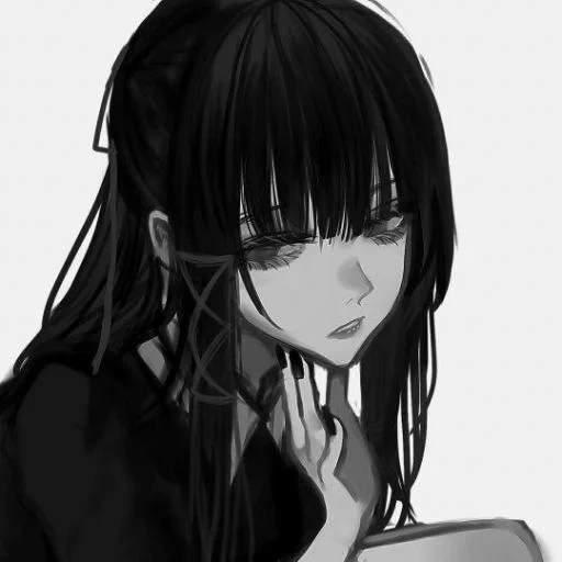 arte de animação, menina anime, personagem de anime, menina de arte anime, imagem de anime triste
