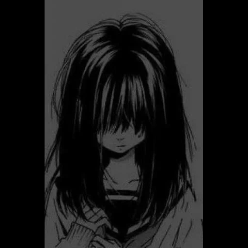 anime, sile 16, humano, imagen, inscripciones de artes de anime depresivas