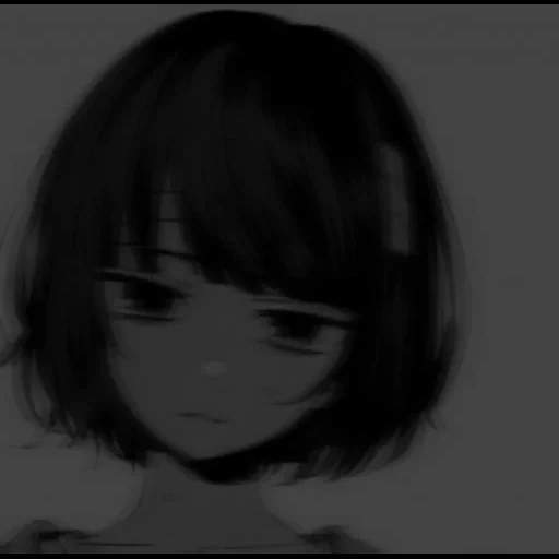 wajah, anime, diagram, anime gelap, anime sedih