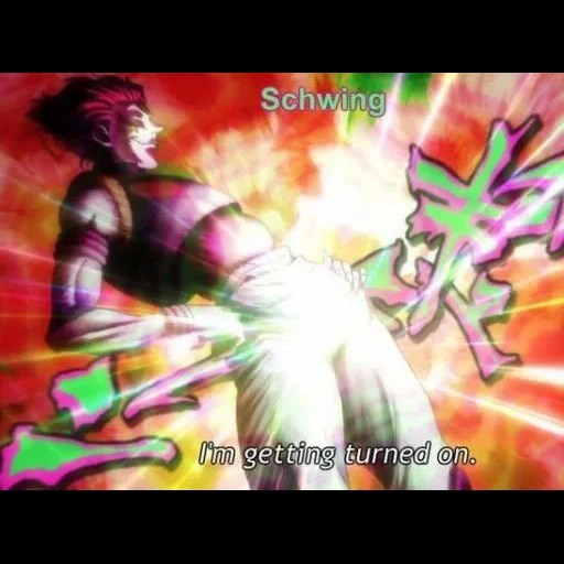 hissoka, schwen hisoka, hisoka hunter, hisoka hunter x, hisoka turned on