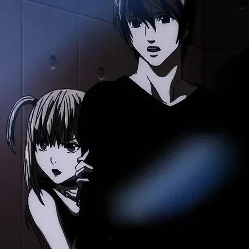 figura, misa leve, casal de anime, personagem de anime, notebook da morte do anime misha