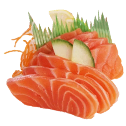 saumon, sushi à saumon, saumon sashim, fond blanc de sasha, vector de saumon de coupe