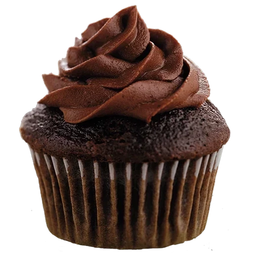 mousse au chocolat, cupcake au chocolat, muffins chocolate, gâteau au chocolat avec un fond blanc, biscuit à cupcakes au chocolat