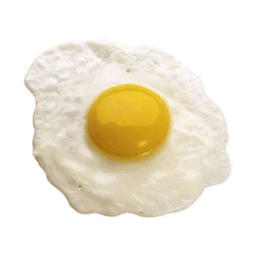 oeufs brouillés, clipart, œufs frit, symbole du cœur, protéine d'oeuf de fond blanc