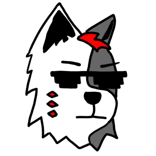 cat, dog, anime, dog's face, sweet wolf nick