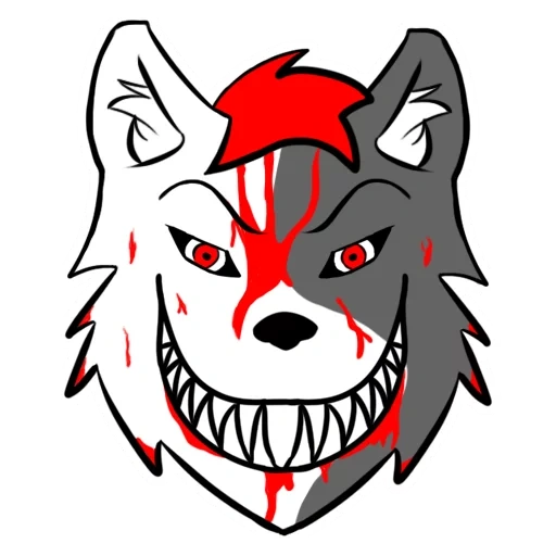 аниме, злой волк, эмблема волка, волк векторный, эмблема злого волка