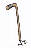 text, cane, walking stick, cartoon cane, cartoon cane