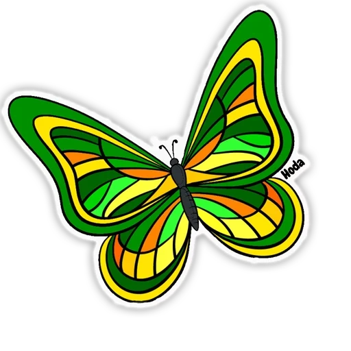 la farfalla, nano farfalla, butterfly butterfly, cartoon butterfly, colore del modello di farfalla