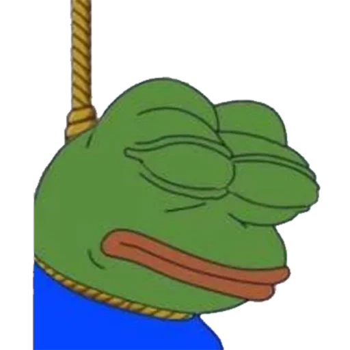 pepe frog, pepe toad hanged herself, sad frog pepe, pepe's frog hangs, the frog pepe hanged himself