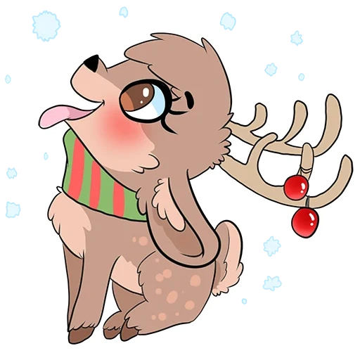 олень, reindeer, олень рисунок, новогодний олененок рудольф