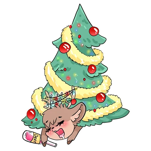 a árvore de natal é linda, árvore de natal, ilustração da árvore de natal, árvore de natal desenho fofo, figura da árvore de ano novo