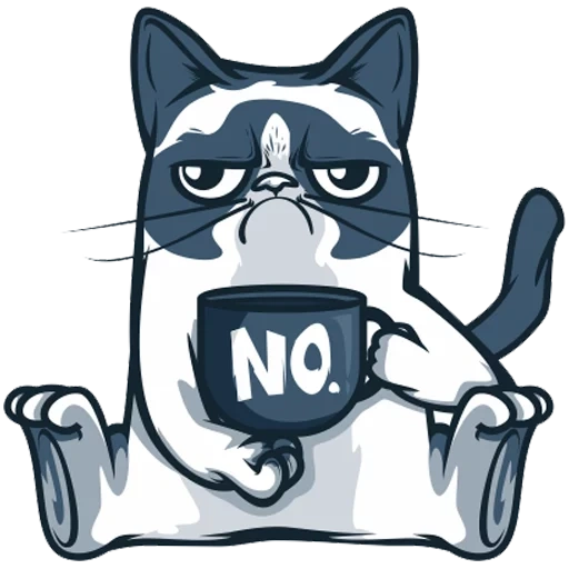 cats, drôle, grumpy cat, stickers chat, vecteur de chat grempi