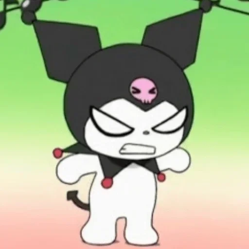 gatinho, animação, gatinho irritado, kuromi assiste, arroz preto de desenho animado hallow kitty