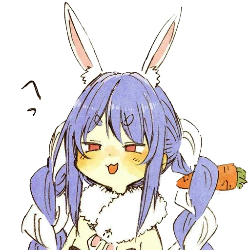 orelhas de coelho, desenhos de anime, personagens de anime, pecora hololive, usada pekora art