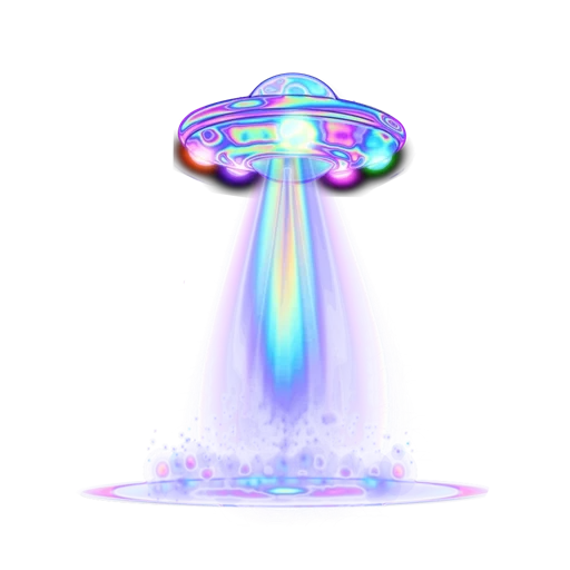 art, holographic background, an alien clipart, flying saucer ufo 802f, unknown flying object