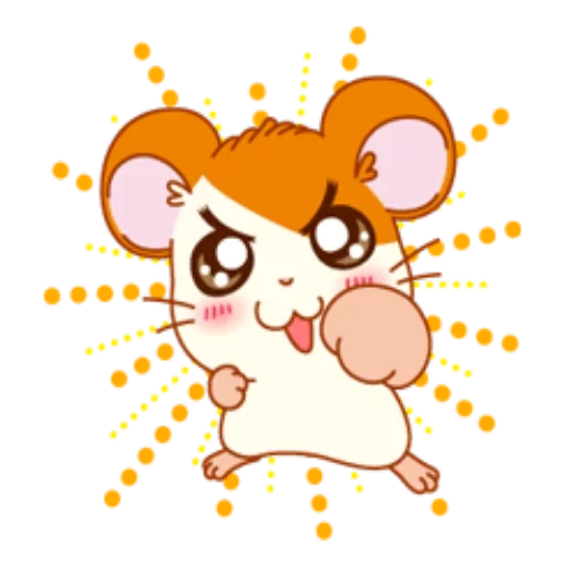 hamtaro, hamtaro chlementer, hamster menggambar lucu, anime anime kawai, sketsa hamster yang indah