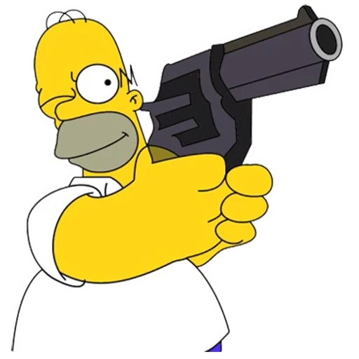 homer, los simpson, pistola de homero, homer simpson, caza homer simpson