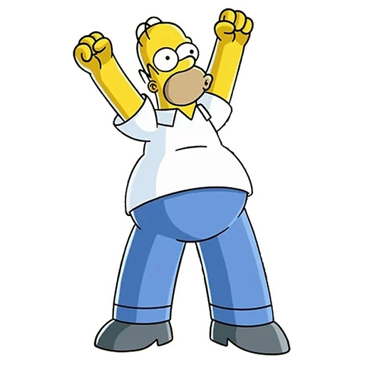 homer, homer simpson, homer simpson yuhuu, homer simpson drawing, the joyful homer simpson