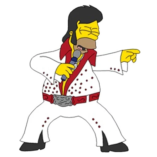 maximus, homer simpson, personaggio simpson, simpsons elvis presley