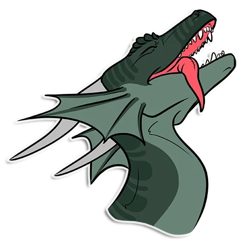 дракон, темнота, мозазавр, scp 1128 водяной ужас, голова динозавра вектор