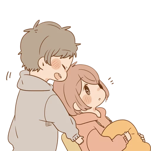 picture, honey 100, anime couples, chibi hugs, lovely anime couples