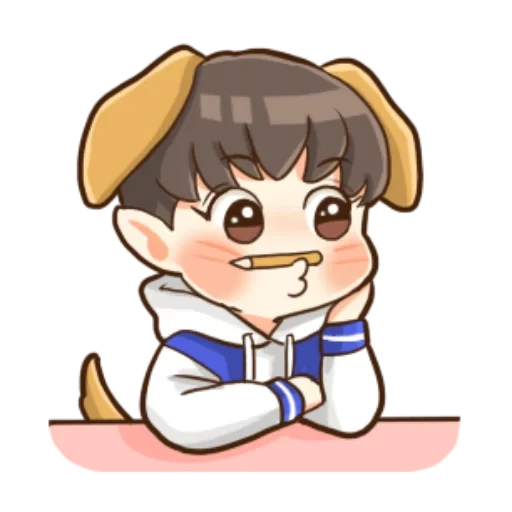 anime, bts chibi, chibi bts, chibi taehen, exo chibi backhen