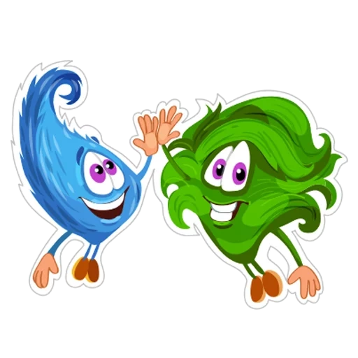 personnage, feuille de monstre, monstre vert, emoji est un monstre vert, goutte d'yeux verte