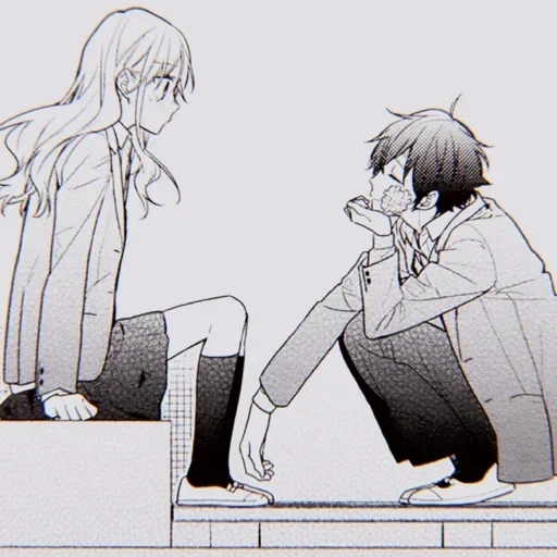 immagine, manga di una coppia, manga anime, il manga è triste, coppie di anime di manga