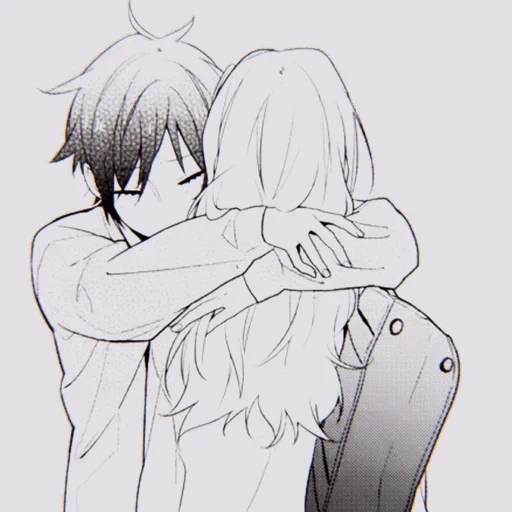anime couples, a manga of a couple, anime hugs, anime pairs of manga, lovely anime couples
