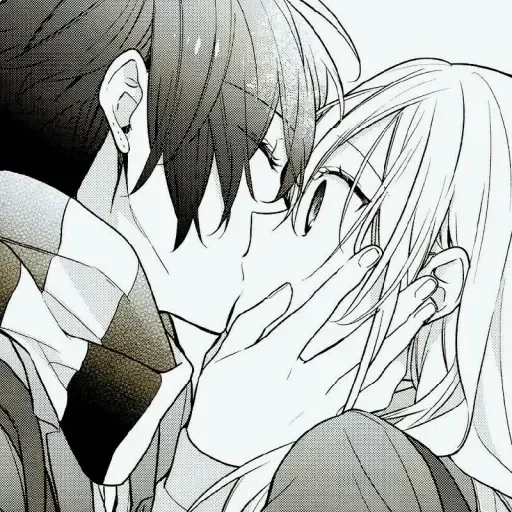 immagine, manga di una coppia, coppie anime, manga anime, bacio di anime khorimiy