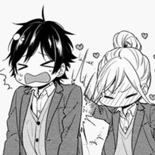 picture, anime manga, horimium manga, anime pairs of manga, hori-san miyamura-kun