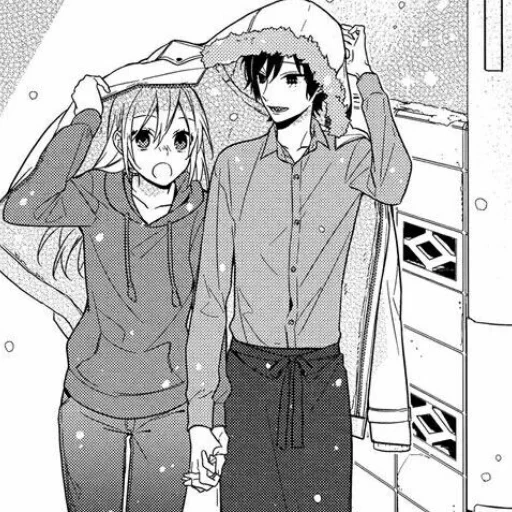 manga, picture, a pair of manga, manga of a couple, horimiya manga