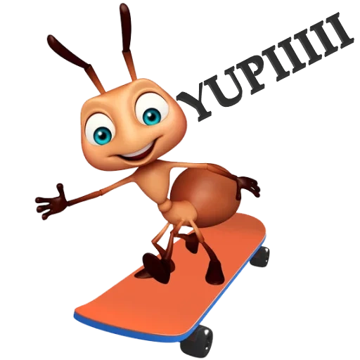 fourmi, joyeux fourmi, la fourmi drôle, fourmi sportive, personnages des fourmis de dessins animés