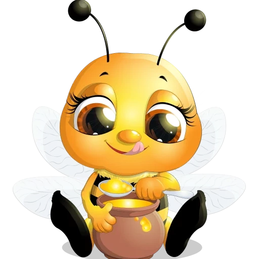 abeja, abeja bebé, hermosa abeja, abeja de dibujos animados, pequeña abeja