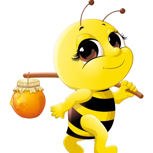 пчелка, рисунок пчелки, веселая пчелка, мультяшные пчелки, медовый спас пчелка