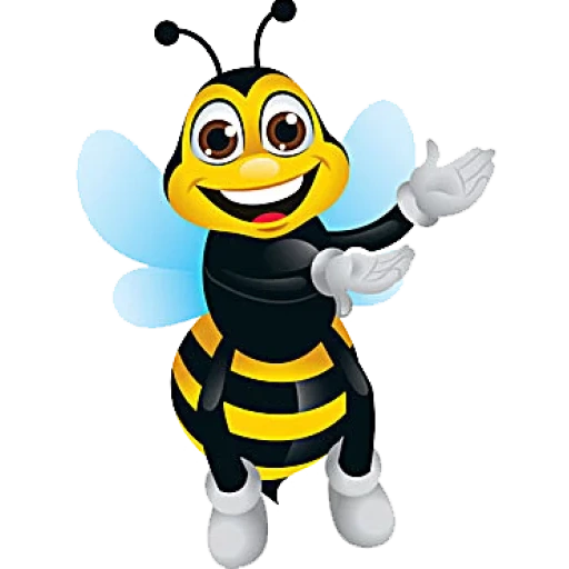 abeja, abeja abejorros, bumblebee divertido, abeja feliz, la abeja con fondo blanco