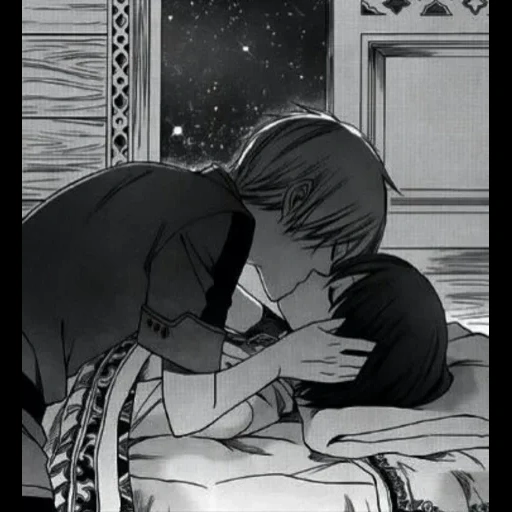 une paire de mangas, manga d'un couple, manga anime, paires d'anime de mangas, red-princess snowel manga baiser manga