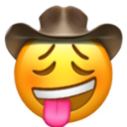 text, emoji, bruch emoggi, expression cowboy, emoji