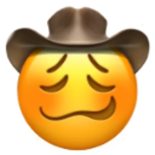 emoji, expression cowboy, emoji kusaide, emoji, cowboy with sad expression