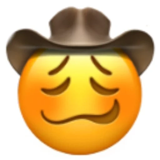 emoticônes, cowboy d'expression, emoticône kusaid, emoticônes, cowboy triste