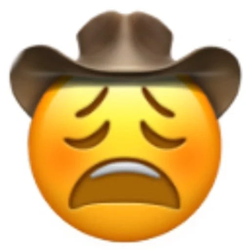 teks, emoji, emoji, sad cowboy emoji, ekspresi koboi sedih