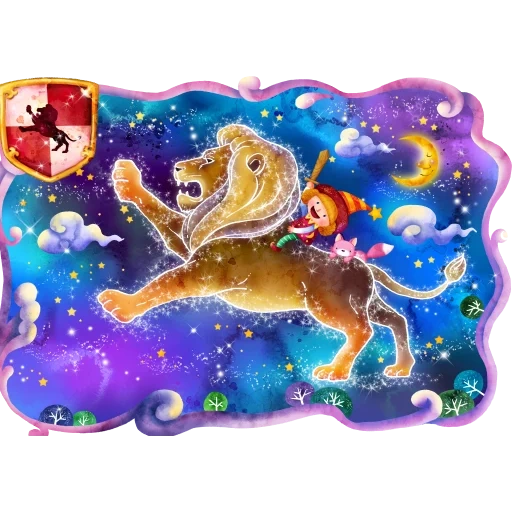 la pittura, costellazione, leo zodiac, leo constellation, cielo stellato con segni dei bambini zodiacali