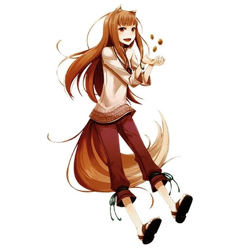 spice wolf, wolf spice animation, holo's wisdom grows completely, anime wolf spice hollow, anime wolf spice sticker