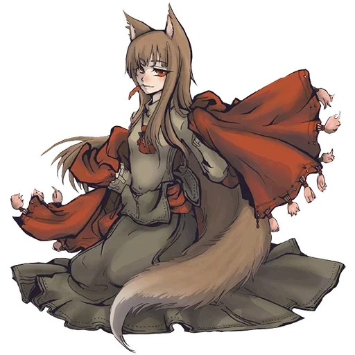 die wölfin, holo r63, der gewürzwolf, wolf pergament, anime wolf spice