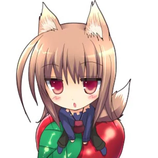 anime louve, le loup des épices, holo wolf chibi, lycium barbarum, anime loup épices