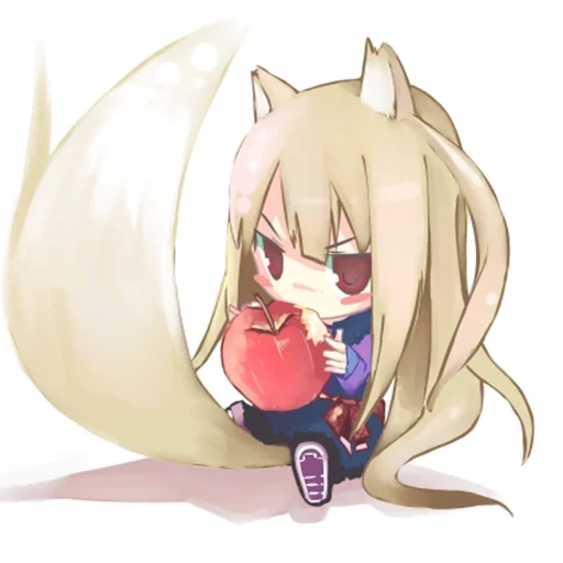 no chibik, wolf of spices, horo chibi apples, wolf of the spice chibi, chibi azur lane ayanami